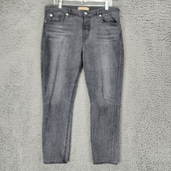 7 For All Mankind Jeans Womens 32 Josefina Gray Stretch Mid Rise Button Fly Luxe - Picture 1 of 16